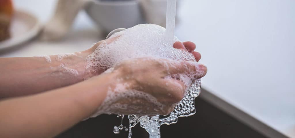 washing hands