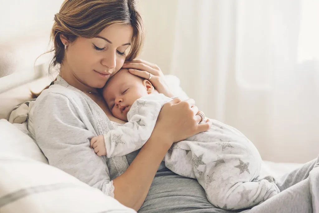 Mother holding a baby