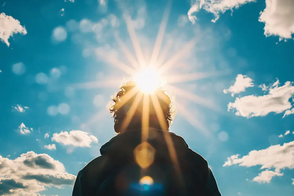 Silhouette of a man standing in the sun